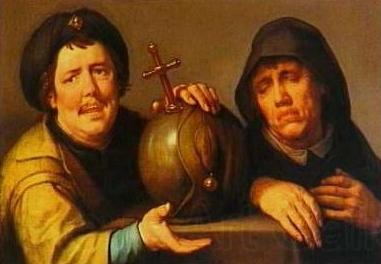 Cornelisz van Haarlem Heraclitus and Democritus Norge oil painting art
